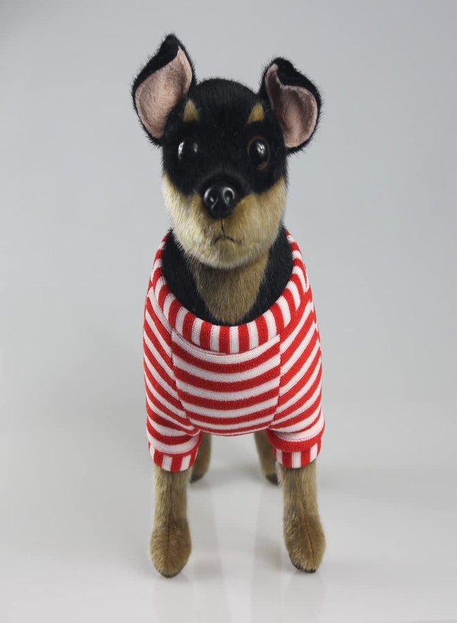 CU-MATE 10 inch Doberman Pinscher Dog Stuffed Animal - Black and Tan Lifelike & Realistic Plush Toy Puppy Dog Standing Present Gift - Image 2